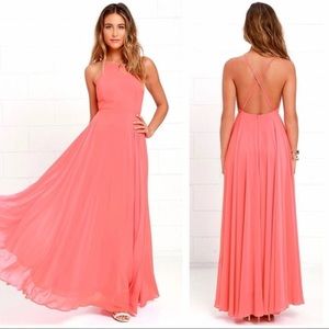 Lulu’s Mythical Kind of Love Dress- Coral Pink S- NWT